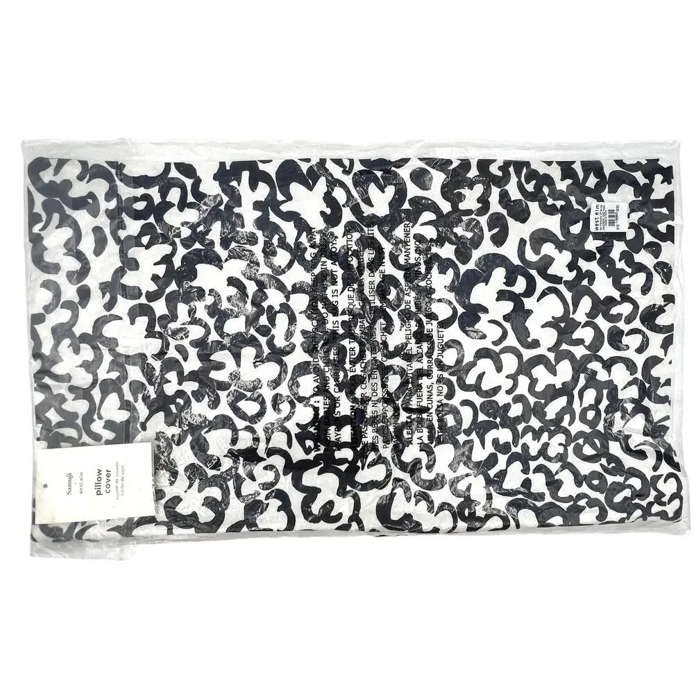 West Elm x Samuji Cirrus Pillow Sham Cover Navy Blue